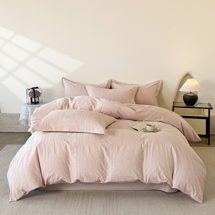 91家纺网 家纺一手货源 找家纺 （总）梵克保罗 2026新款全棉60S长绒棉立体厚织提花四件套及单品