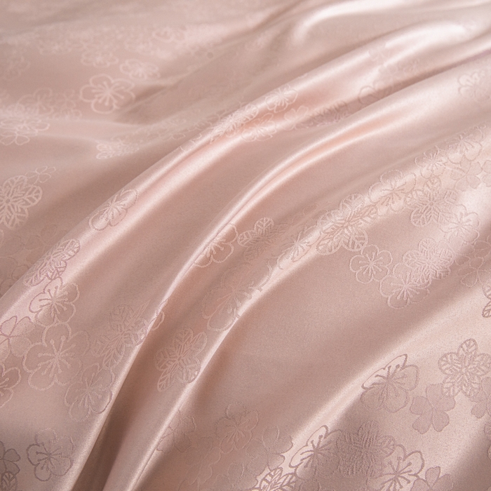 91家纺网 家纺一手货源 找家纺 金牛座家纺 2026新款高克重贡缎提花亲肤棉四件套系列 芬芳-浅豆沙