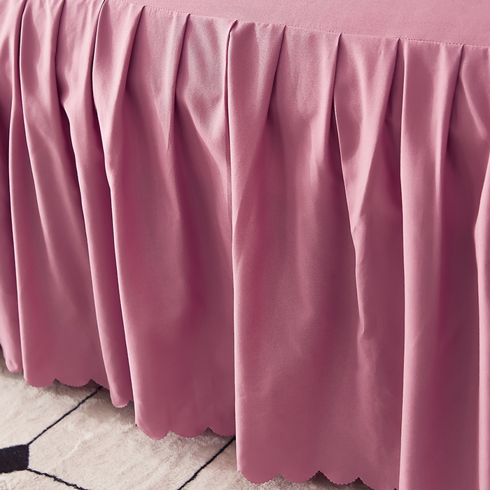 91家纺网 家纺一手货源 找家纺 沐珩家纺 2026新款亲肤磨毛蕾丝刺绣床裙四件套-蒂欧系列 蒂欧-皮皮粉