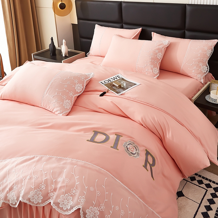 91家纺网 家纺一手货源 找家纺 沐珩家纺 2026新款亲肤磨毛蕾丝刺绣床裙四件套-蒂欧系列 蒂欧-太妃玉