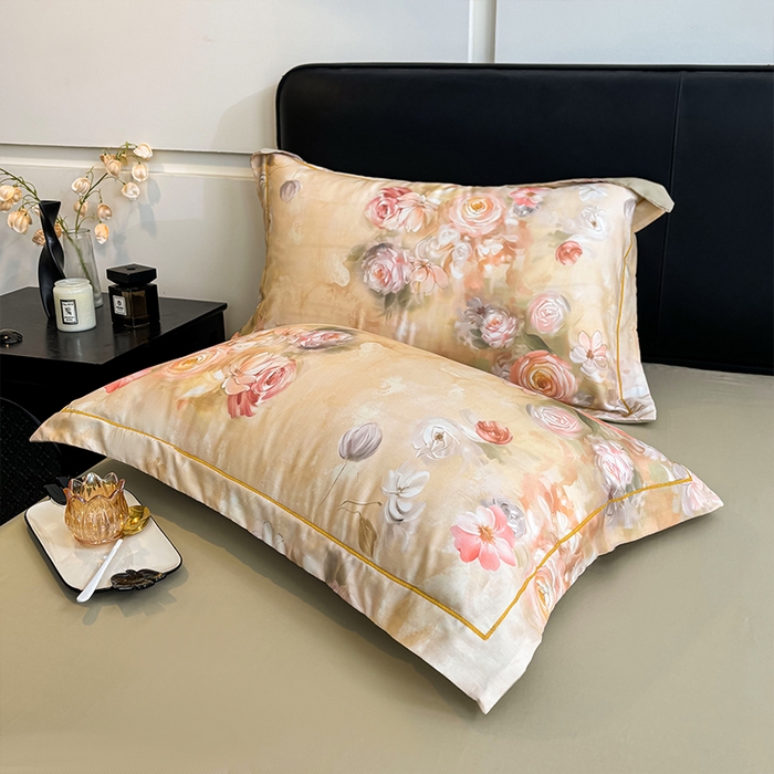 91家纺网 家纺一手货源 找家纺 帛美家纺 2026新款天丝棉数码印花四件套 芳昕