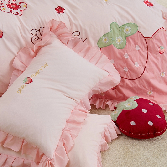 91家纺网 家纺一手货源 找家纺 （总）绒梦里 2026新款A类全棉水洗棉贴布绣韩版花边四件套