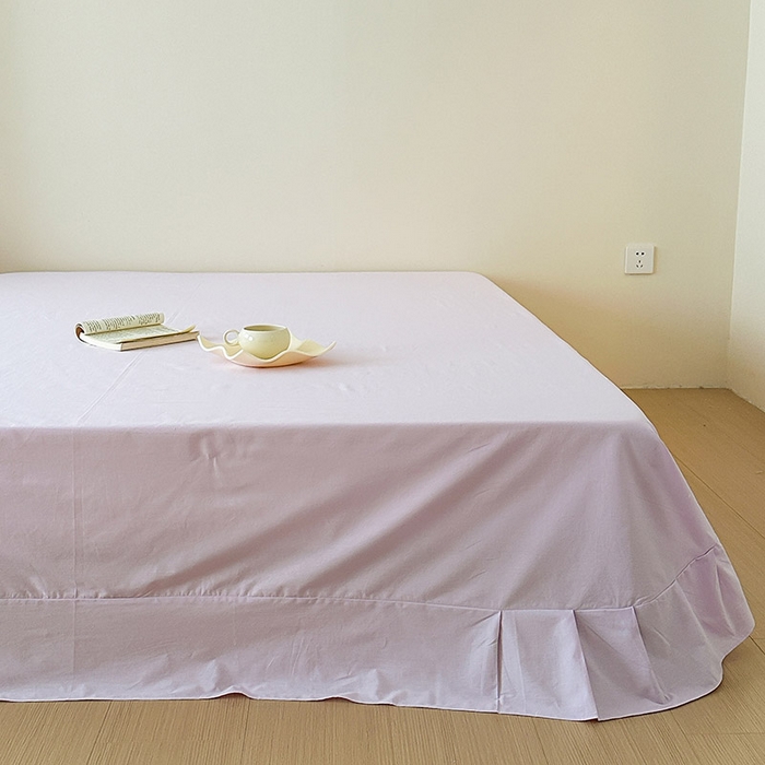 91家纺网 家纺一手货源 找家纺 绒梦里 2026新款A类全棉水洗棉贴布绣韩版花边四件套 幸运花儿-浪漫紫