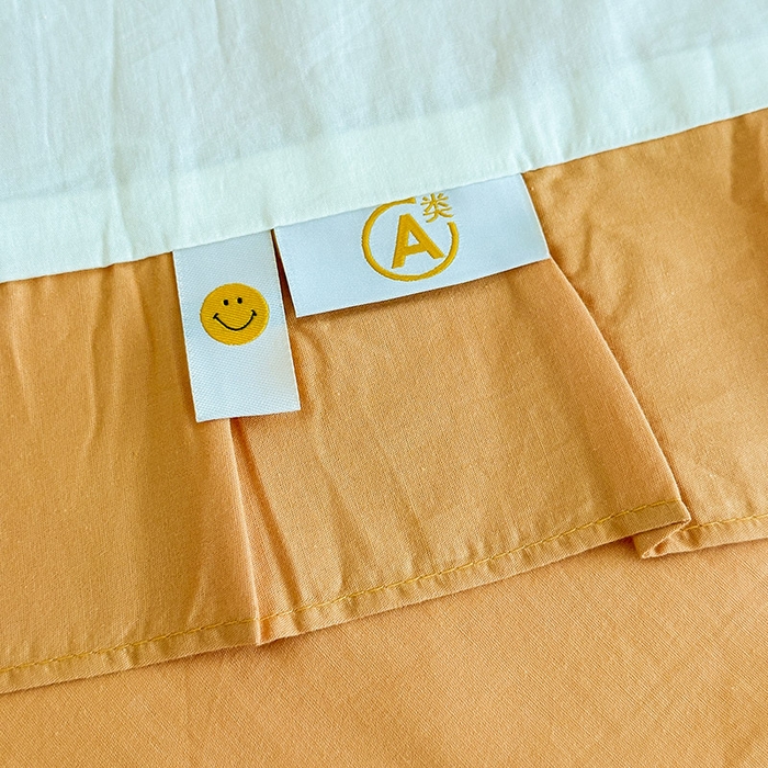 91家纺网 家纺一手货源 找家纺 绒梦里 2026新款A类全棉水洗棉贴布绣韩版花边四件套 幸运花儿-暖橙