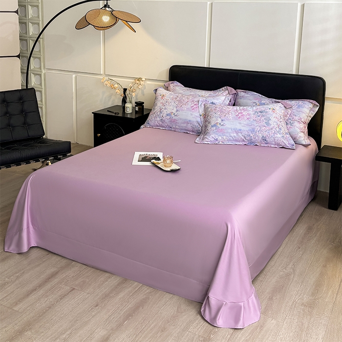 91家纺网 家纺一手货源 找家纺 帛美家纺 2026新款天丝棉数码印花四件套 花海恋人