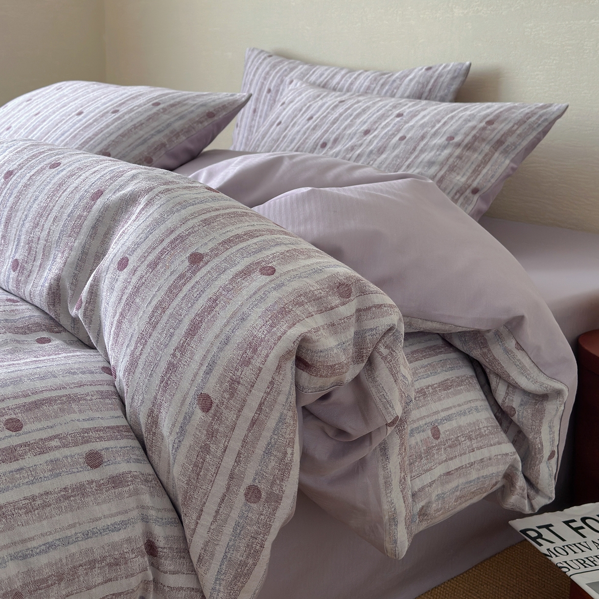 91家纺网 家纺一手货源 找家纺 （总）静家居-简约原创家纺 2026新款轻治愈系双层纱水洗提花四件套-罗马假日系列（小号床单款188/ 标准床单款258 / 加大床单款278 1.5床笠款268 / 1.8床笠款268 / 2.0床