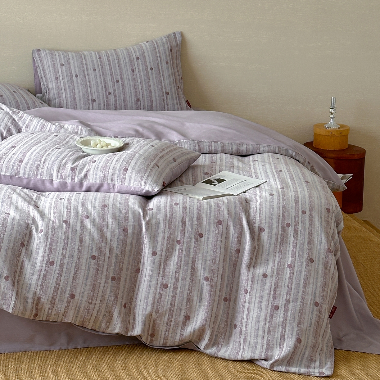 91家纺网 家纺一手货源 找家纺 静家居-简约原创家纺 2026新款轻治愈系双层纱水洗提花四件套-罗马假日系列（小号床单款188/ 标准床单款258 / 加大床单款278 1.5床笠款268 / 1.8床笠款268 / 2.0床笠款2