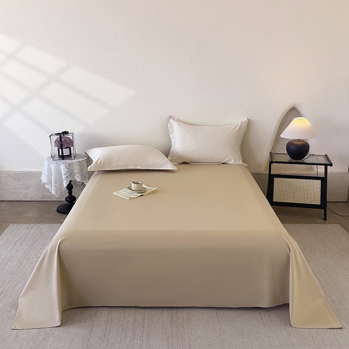 91家纺网 家纺一手货源 找家纺 梵克保罗 2026新款全棉60S长绒棉立体厚织提花单床单 米杏