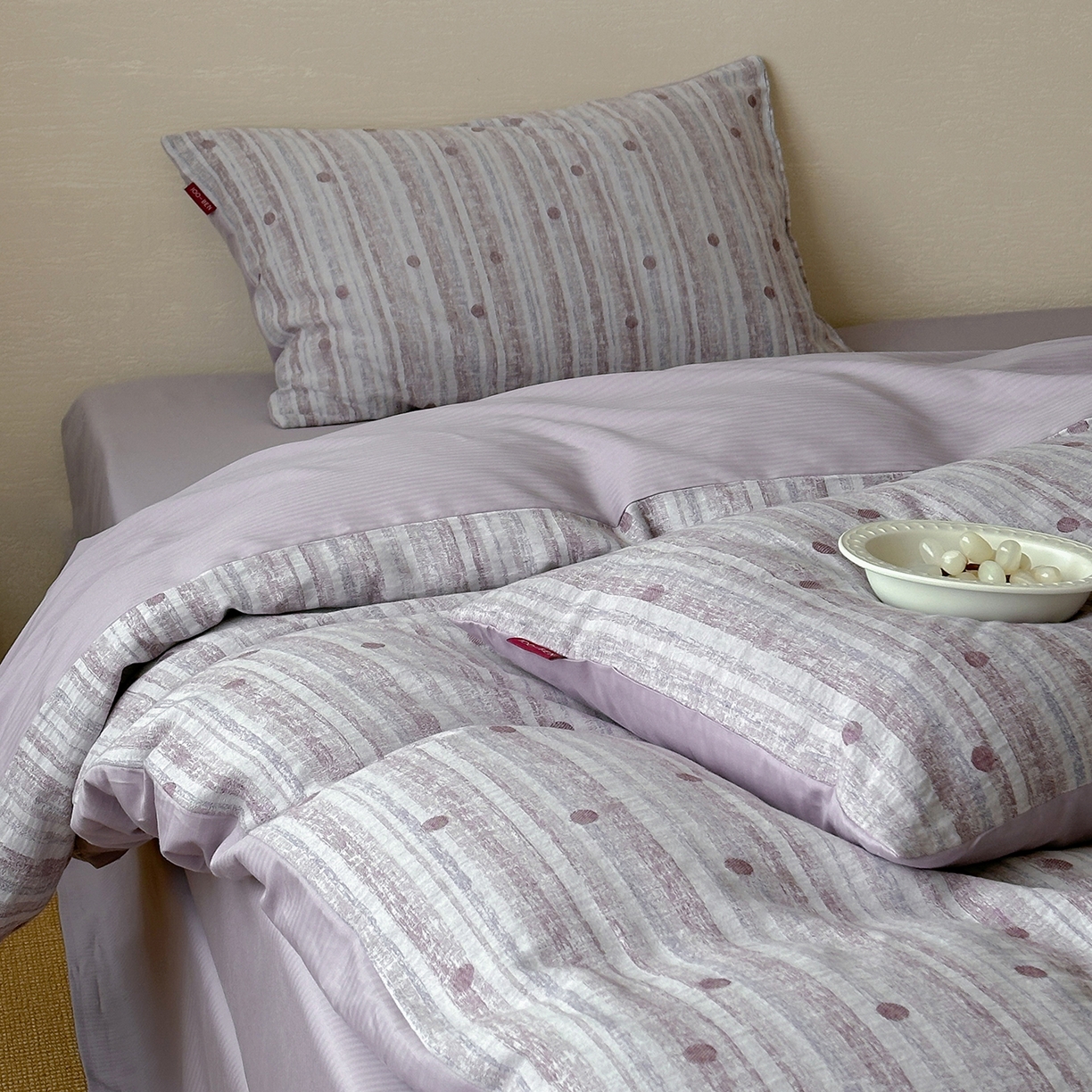 91家纺网 家纺一手货源 找家纺 静家居-简约原创家纺 2026新款轻治愈系双层纱水洗提花四件套-罗马假日系列（小号床单款188/ 标准床单款258 / 加大床单款278 1.5床笠款268 / 1.8床笠款268 / 2.0床笠款2