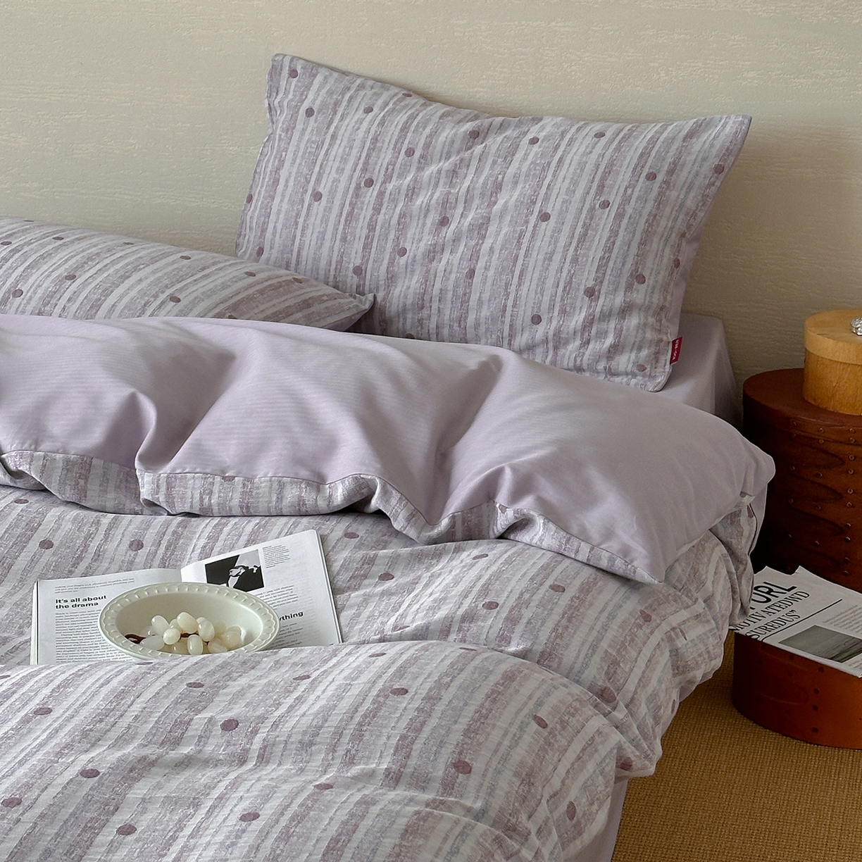 91家纺网 家纺一手货源 找家纺 静家居-简约原创家纺 2026新款轻治愈系双层纱水洗提花四件套-罗马假日系列（小号床单款188/ 标准床单款258 / 加大床单款278 1.5床笠款268 / 1.8床笠款268 / 2.0床笠款2