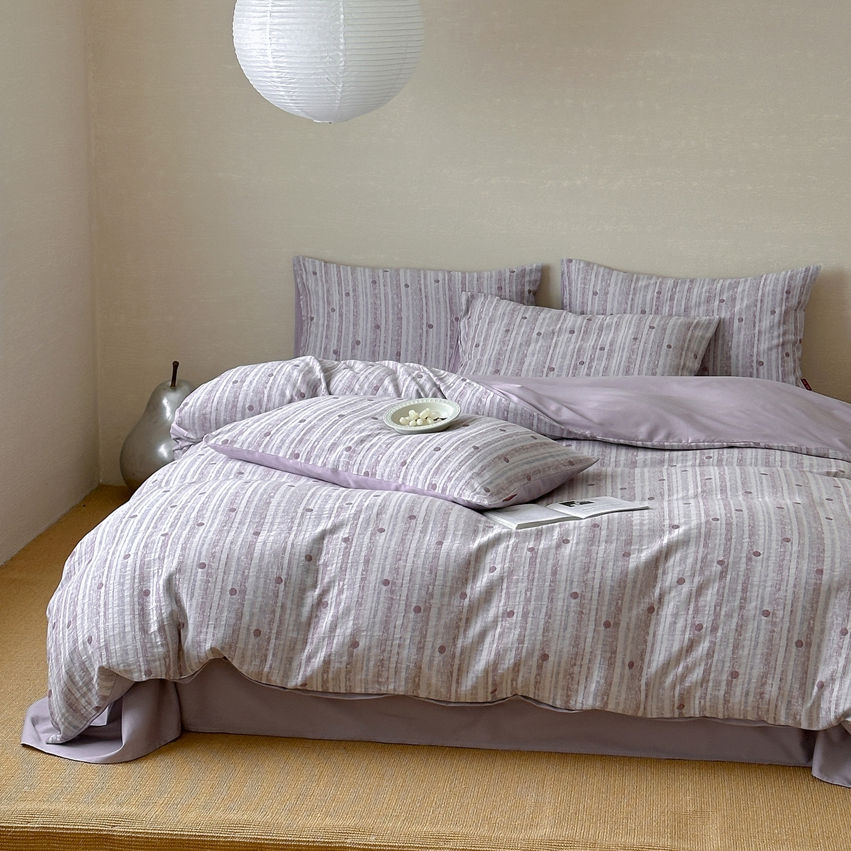 91家纺网 家纺一手货源 找家纺 静家居-简约原创家纺 2026新款轻治愈系双层纱水洗提花四件套-罗马假日系列（小号床单款188/ 标准床单款258 / 加大床单款278 1.5床笠款268 / 1.8床笠款268 / 2.0床笠款2