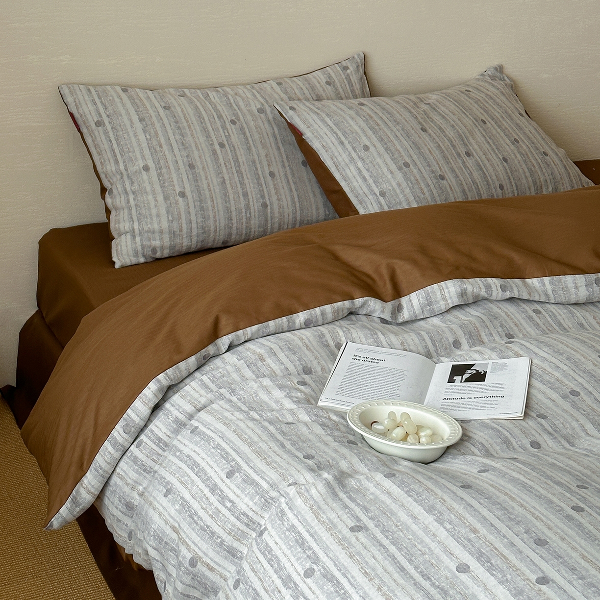 91家纺网 家纺一手货源 找家纺 静家居-简约原创家纺 2026新款轻治愈系双层纱水洗提花四件套-罗马假日系列（小号床单款188/ 标准床单款258 / 加大床单款278 1.5床笠款268 / 1.8床笠款268 / 2.0床笠款2