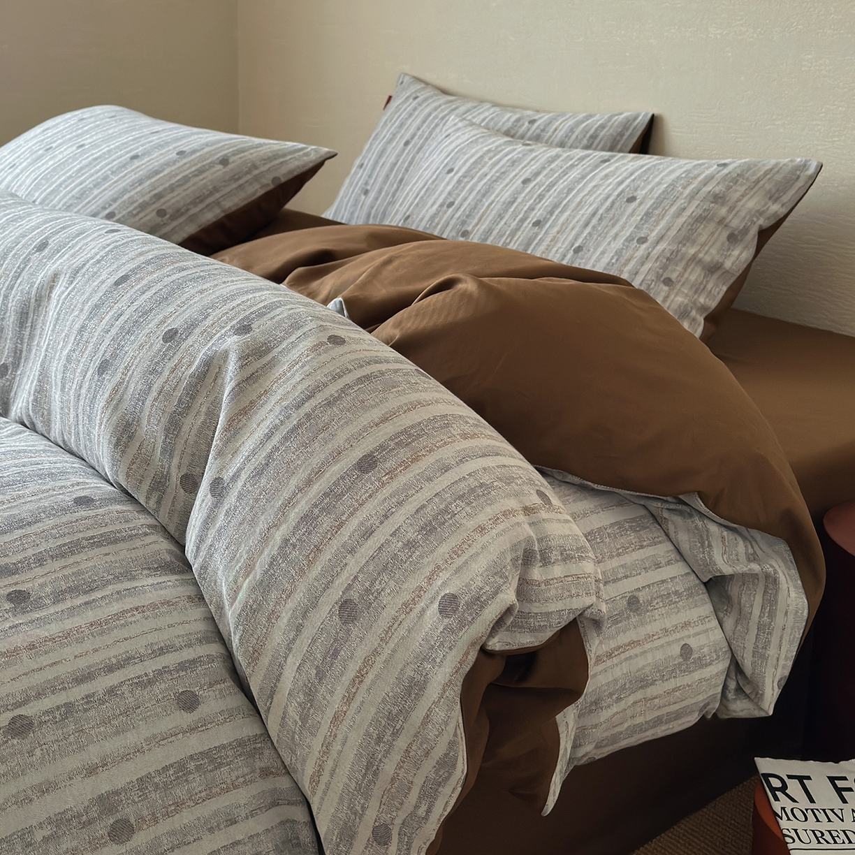 静家居-简约原创家纺 2026新款轻治愈系双层纱水洗提花四件套-罗马假日系列（小号床单款188/ 标准床单款258 / 加大床单款278 1.5床笠款268 / 1.8床笠款268 / 2.0床笠款2