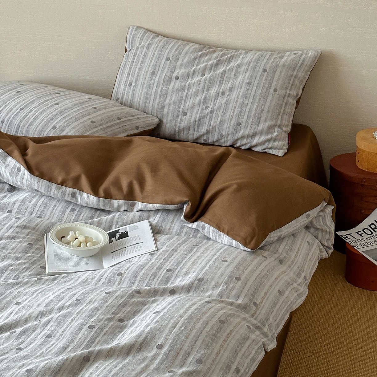 91家纺网 家纺一手货源 找家纺 静家居-简约原创家纺 2026新款轻治愈系双层纱水洗提花四件套-罗马假日系列（小号床单款188/ 标准床单款258 / 加大床单款278 1.5床笠款268 / 1.8床笠款268 / 2.0床笠款2