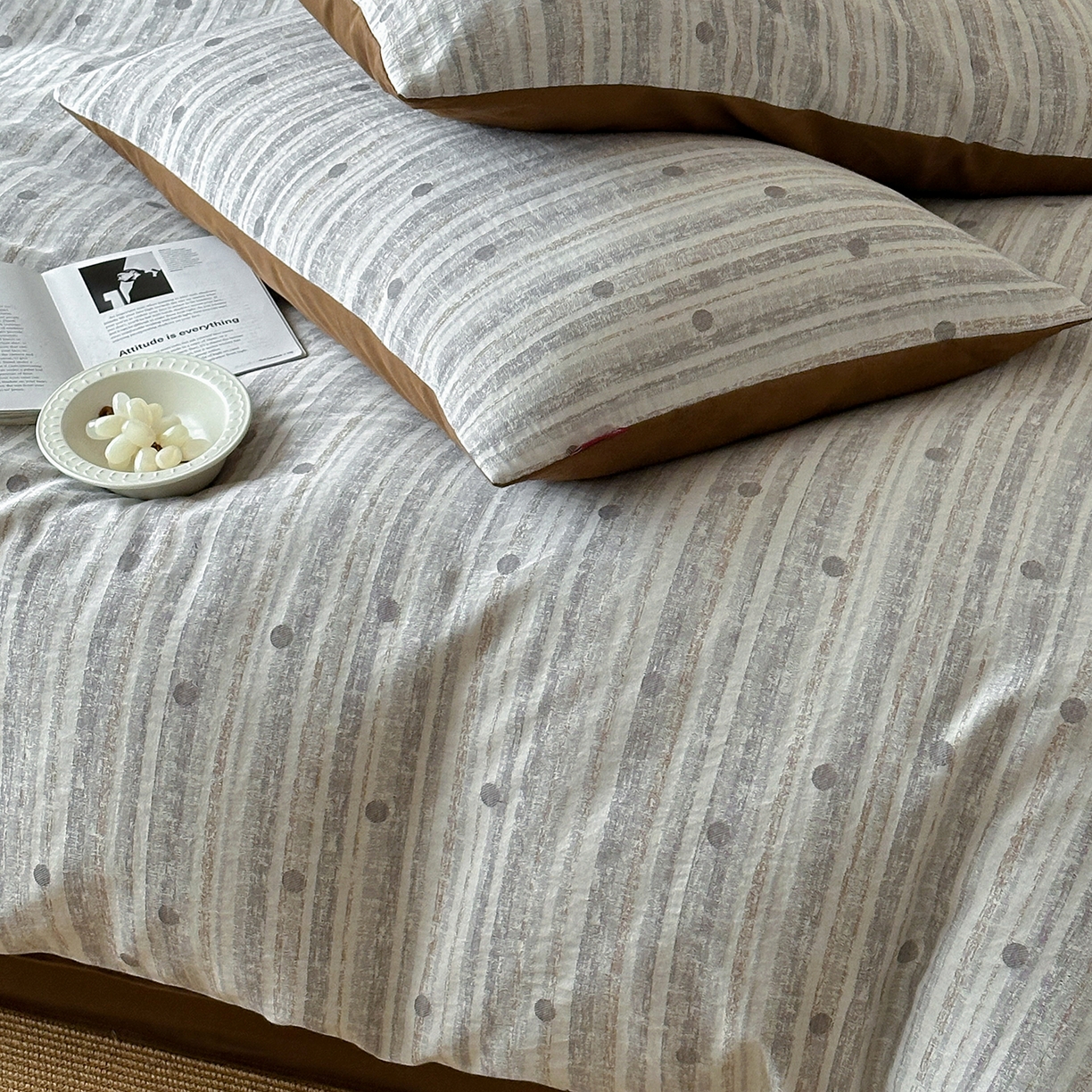 91家纺网 家纺一手货源 找家纺 静家居-简约原创家纺 2026新款轻治愈系双层纱水洗提花四件套-罗马假日系列（小号床单款188/ 标准床单款258 / 加大床单款278 1.5床笠款268 / 1.8床笠款268 / 2.0床笠款2