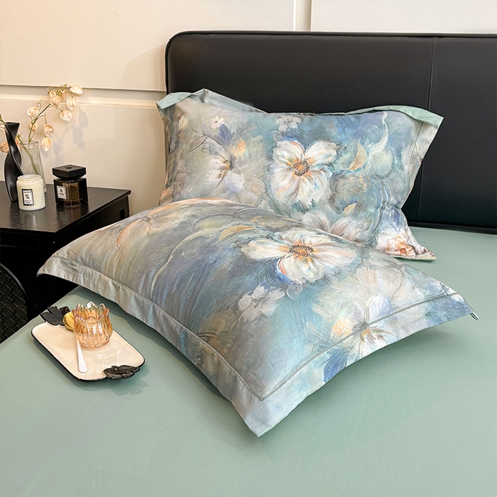 91家纺网 家纺一手货源 找家纺 帛美家纺 2026新款天丝棉数码印花四件套 花漾时光