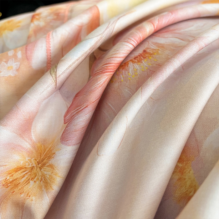 91家纺网 家纺一手货源 找家纺 帛美家纺 2026新款天丝棉数码印花四件套 梦秋兰