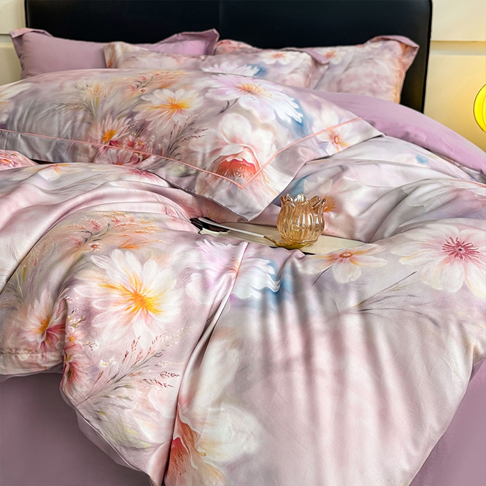 91家纺网 家纺一手货源 找家纺 帛美家纺 2026新款天丝棉数码印花四件套 牡丹国色