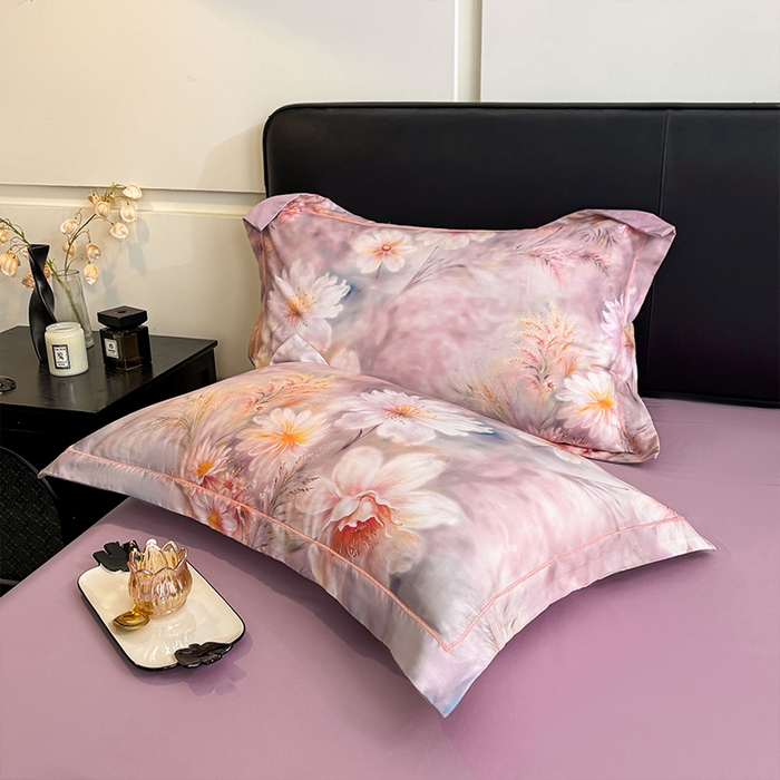 91家纺网 家纺一手货源 找家纺 帛美家纺 2026新款天丝棉数码印花四件套 牡丹国色