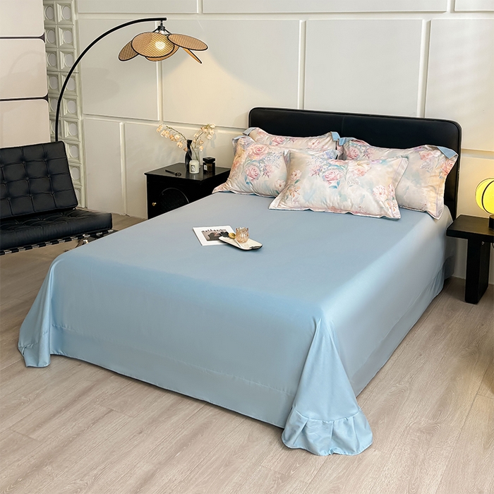 91家纺网 家纺一手货源 找家纺 帛美家纺 2026新款天丝棉数码印花四件套 云瑾木兰