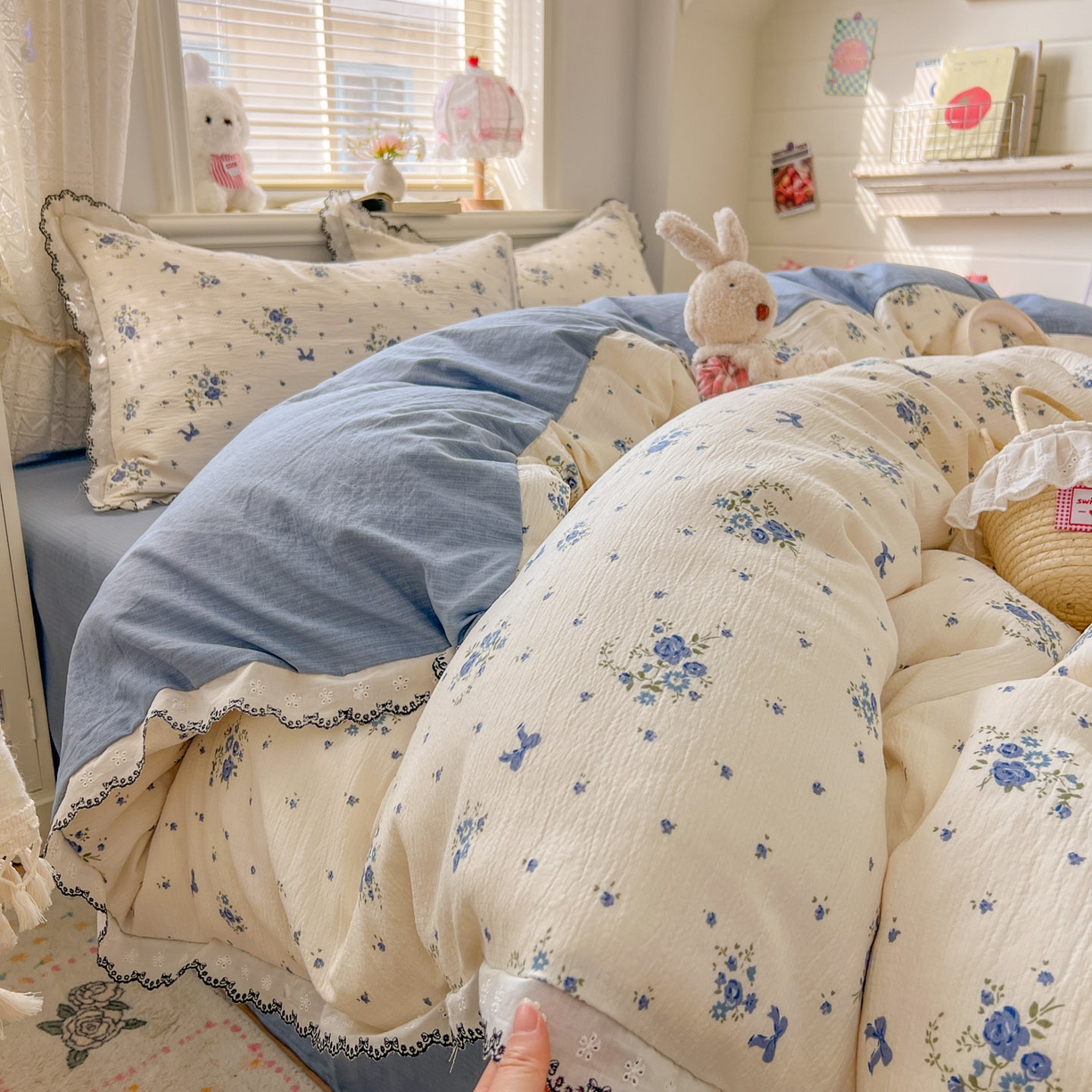 91家纺网 家纺一手货源 找家纺 （总）晚爱家纺（原晚安家居） 2026新款蕾丝刺绣花边韩版少女公主风三层纱四件套