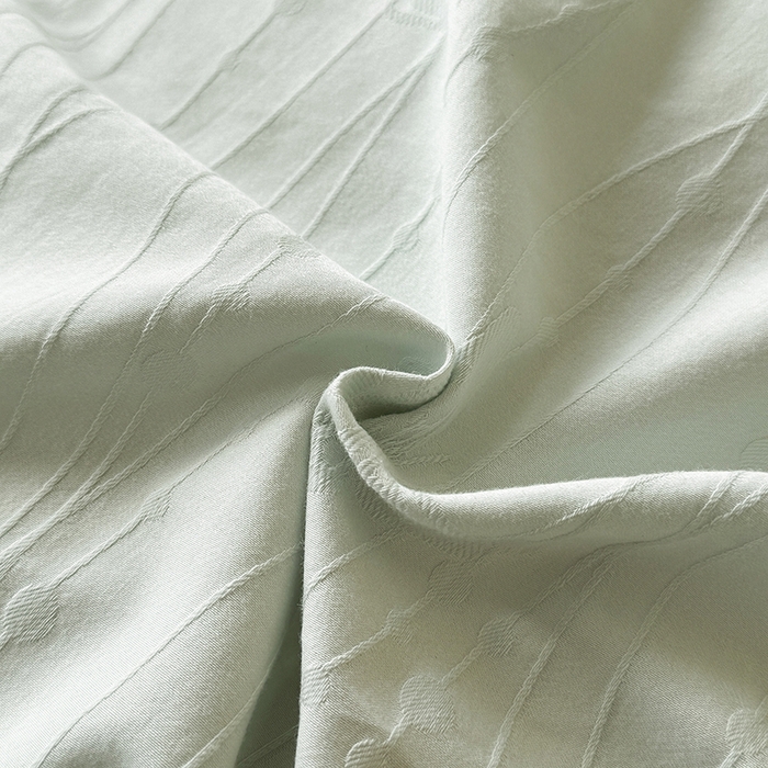 91家纺网 家纺一手货源 找家纺 梵克保罗 2026新款全棉60S长绒棉立体厚织提花单被套 蝶梦-湖水绿