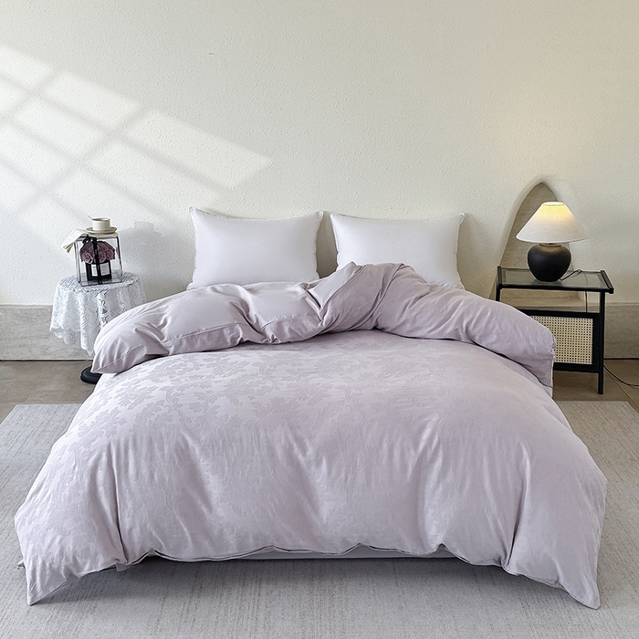 梵克保罗 2026新款全棉60S长绒棉立体厚织提花单被套 香草-幻影紫