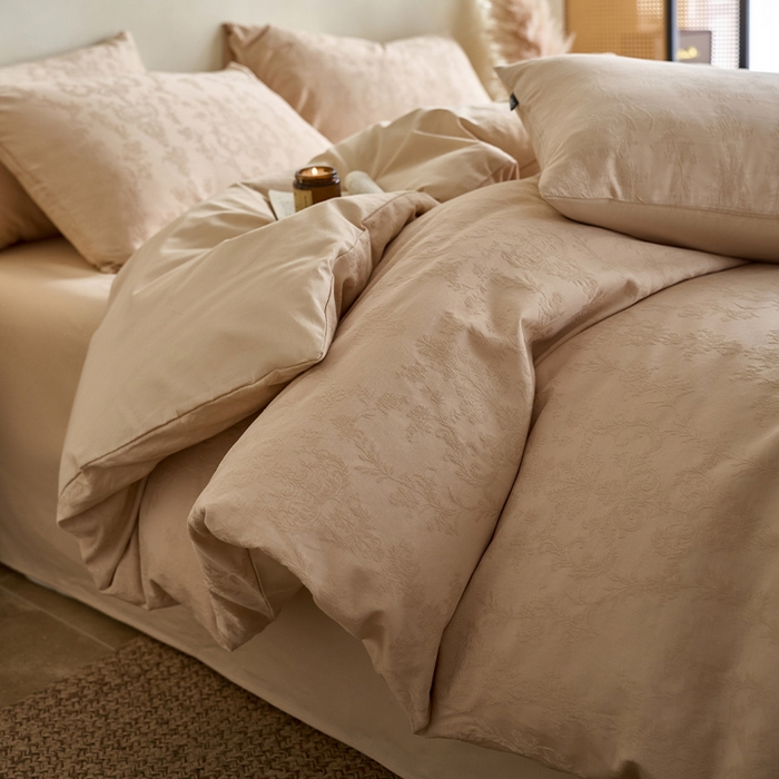 91家纺网 家纺一手货源 找家纺 （总）小懒猪 2026新款亲肤舒适立体全棉纯棉提花四件套-系列四