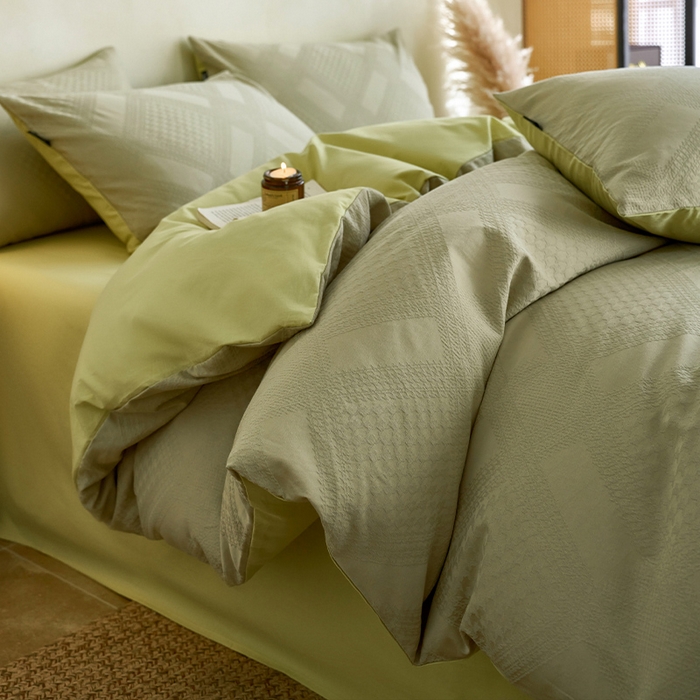 91家纺网 家纺一手货源 找家纺 （总）小懒猪 2026新款亲肤舒适立体全棉纯棉提花四件套-系列四