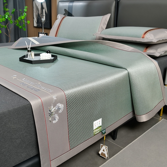 91家纺网 家纺一手货源 找家纺 （总）小牛席业 2026新款加厚款-绣球草本清凉冰藤席系列凉席藤席冰藤席冰丝席竹席乳胶席乳胶凉席凉感豆豆席