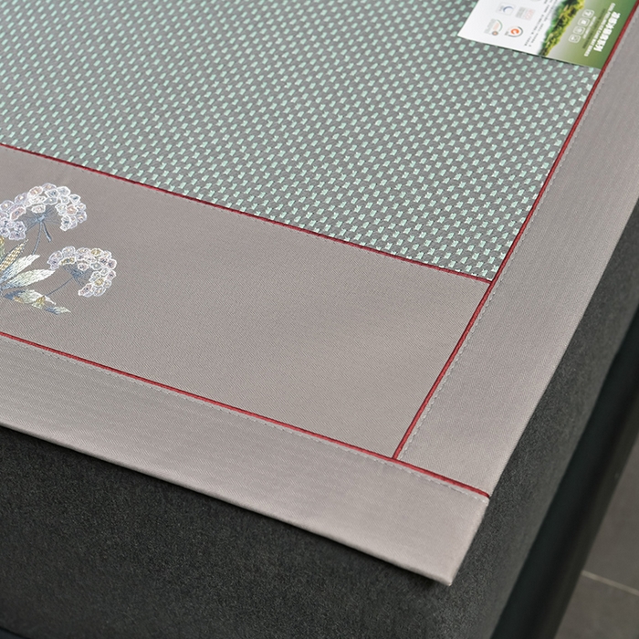 91家纺网 家纺一手货源 找家纺 小牛席业 2026新款加厚款-绣球草本清凉冰藤席系列凉席藤席冰藤席冰丝席竹席乳胶席乳胶凉席凉感豆豆席 加厚款-绣球草本冰藤席 （绿色）