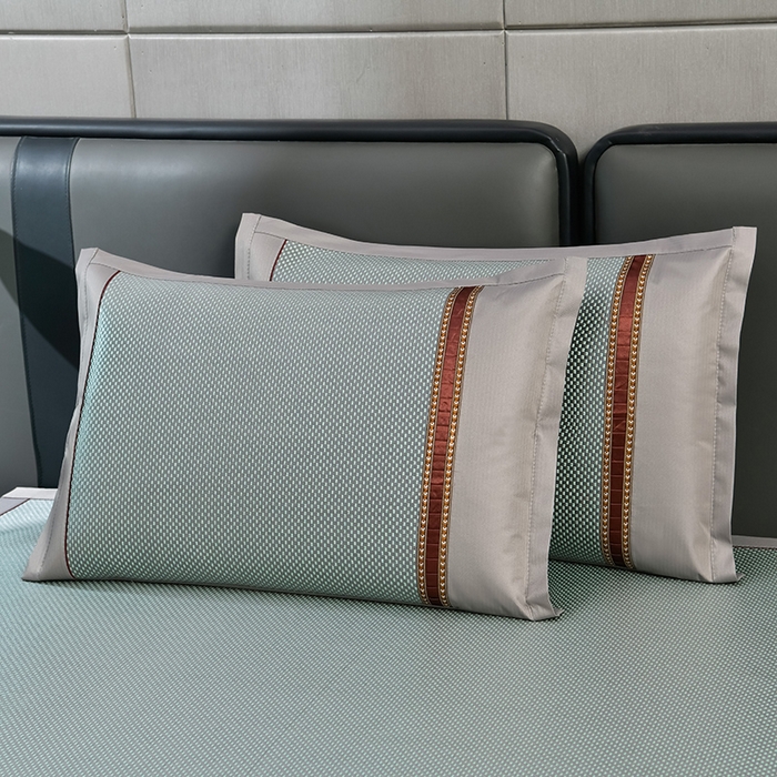 91家纺网 家纺一手货源 找家纺 小牛席业 2026新款加厚款-绣球草本清凉冰藤席系列凉席藤席冰藤席冰丝席竹席乳胶席乳胶凉席凉感豆豆席 加厚款-绣球草本冰藤席 （绿色）