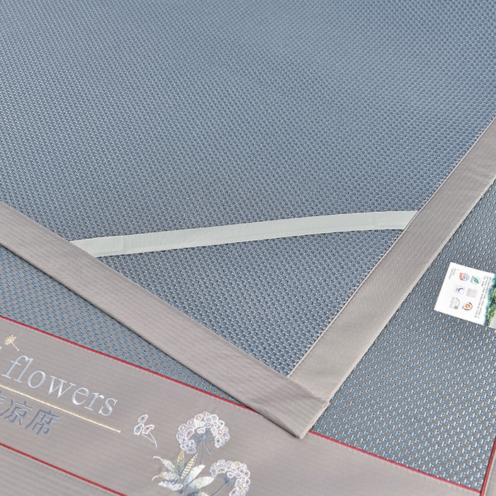 91家纺网 家纺一手货源 找家纺 小牛席业 2026新款加厚款-绣球草本清凉冰藤席系列凉席藤席冰藤席冰丝席竹席乳胶席乳胶凉席凉感豆豆席 加厚款-绣球草本冰藤席 （蓝色）