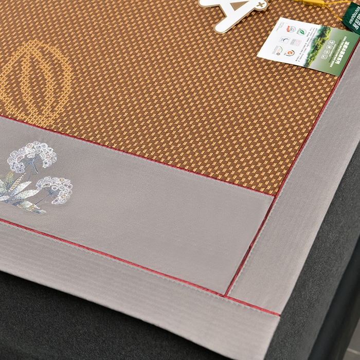 91家纺网 家纺一手货源 找家纺 小牛席业 2026新款加厚款-绣球草本清凉冰藤席系列凉席藤席冰藤席冰丝席竹席乳胶席乳胶凉席凉感豆豆席 加厚款-绣球草本清凉冰藤席（提花咖色