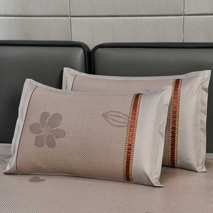 91家纺网 家纺一手货源 找家纺 小牛席业 2026新款加厚款-绣球草本清凉冰藤席系列凉席藤席冰藤席冰丝席竹席乳胶席乳胶凉席凉感豆豆席 加厚款-绣球草本清凉冰藤席（提花香槟