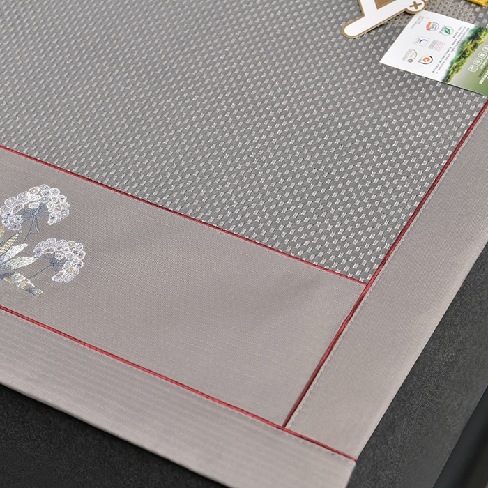 91家纺网 家纺一手货源 找家纺 小牛席业 2026新款加厚款-绣球草本清凉冰藤席系列凉席藤席冰藤席冰丝席竹席乳胶席乳胶凉席凉感豆豆席 加厚款-绣球草本清凉冰藤席（提花浅灰