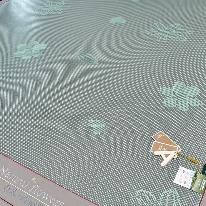 91家纺网 家纺一手货源 找家纺 小牛席业 2026新款加厚款-绣球草本清凉冰藤席系列凉席藤席冰藤席冰丝席竹席乳胶席乳胶凉席凉感豆豆席 加厚款-绣球草本清凉冰藤席（提花绿色