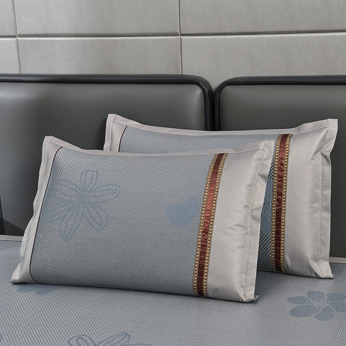 91家纺网 家纺一手货源 找家纺 小牛席业 2026新款加厚款-绣球草本清凉冰藤席系列凉席藤席冰藤席冰丝席竹席乳胶席乳胶凉席凉感豆豆席 加厚款-绣球草本清凉冰藤席（提花蓝色