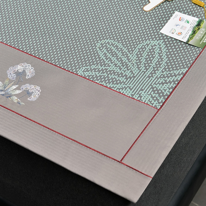 91家纺网 家纺一手货源 找家纺 小牛席业 2026新款加厚款-绣球草本清凉冰藤席系列凉席藤席冰藤席冰丝席竹席乳胶席乳胶凉席凉感豆豆席 加厚款-绣球草本清凉冰藤席（提花绿色