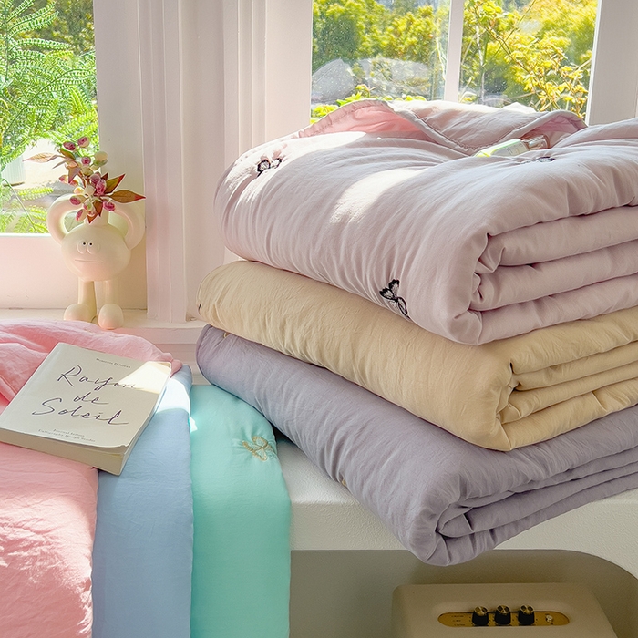 91家纺网 家纺一手货源 找家纺 （总）兄弟坊 2026新款水洗棉大豆刺绣夏被夏凉被空调被午睡被