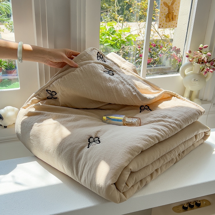 91家纺网 家纺一手货源 找家纺 （总）兄弟坊 2026新款水洗棉大豆刺绣夏被夏凉被空调被午睡被