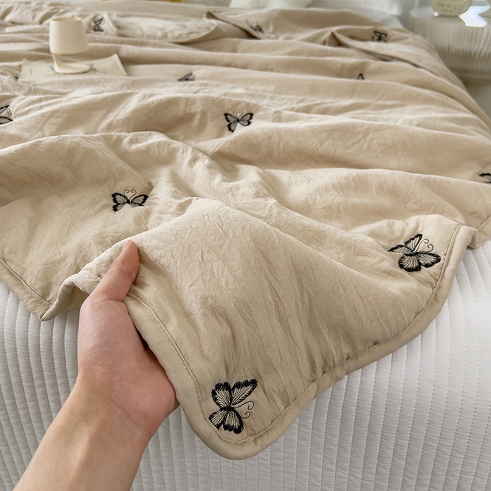 91家纺网 家纺一手货源 找家纺 （总）兄弟坊 2026新款水洗棉大豆刺绣夏被夏凉被空调被午睡被