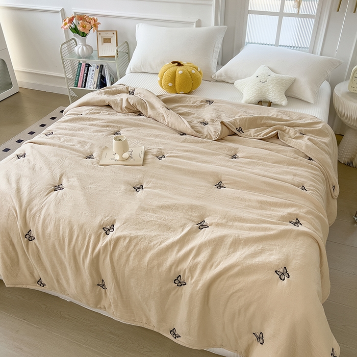 91家纺网 家纺一手货源 找家纺 （总）兄弟坊 2026新款水洗棉大豆刺绣夏被夏凉被空调被午睡被