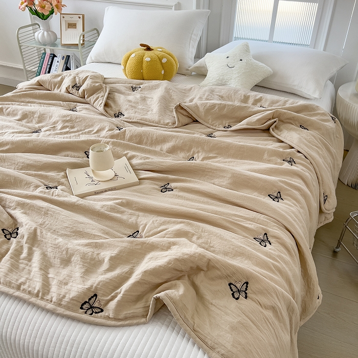 91家纺网 家纺一手货源 找家纺 （总）兄弟坊 2026新款水洗棉大豆刺绣夏被夏凉被空调被午睡被