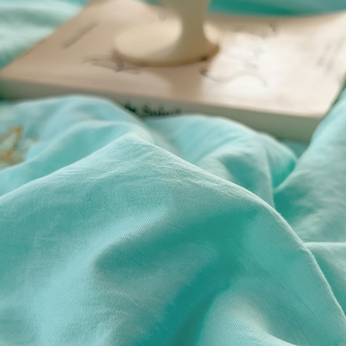 91家纺网 家纺一手货源 找家纺 兄弟坊 2026新款水洗棉大豆刺绣夏被夏凉被空调被午睡被 蝴蝶-水绿