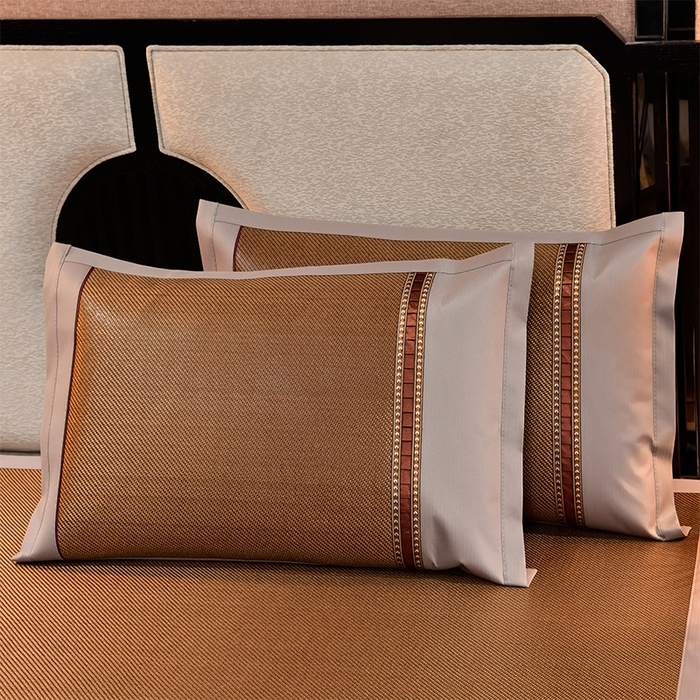 91家纺网 家纺一手货源 找家纺 小牛席业 2026新款绣球花开-冰藤双面席凉席藤席冰藤席竹席空调席草席冰丝席豆豆席乳胶席三件套 绣球花开-冰藤黑咖