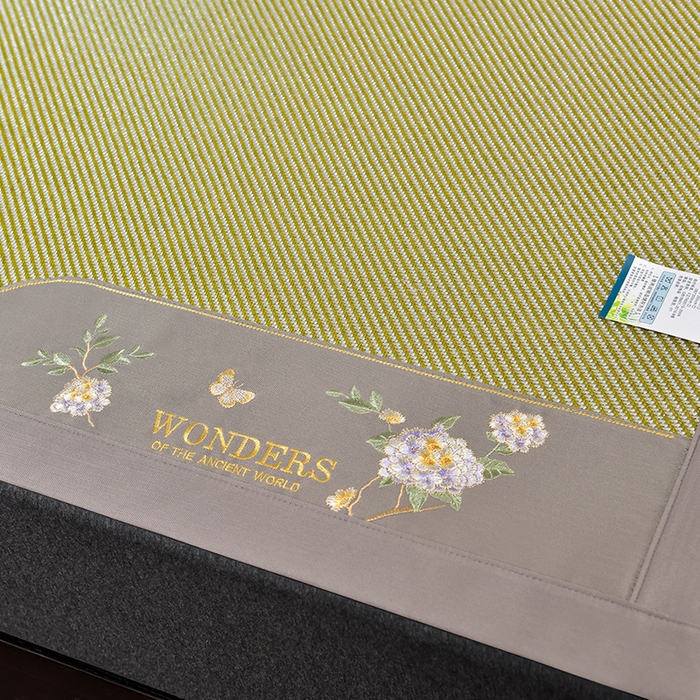 91家纺网 家纺一手货源 找家纺 小牛席业 2026新款绣球花开-冰藤双面席凉席藤席冰藤席竹席空调席草席冰丝席豆豆席乳胶席三件套 绣球花开-冰藤青柠