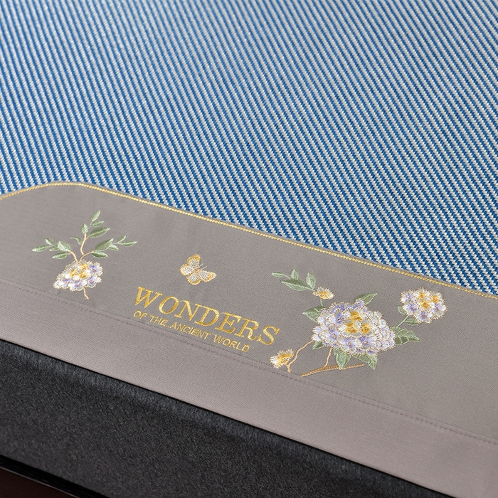 91家纺网 家纺一手货源 找家纺 小牛席业 2026新款绣球花开-冰藤双面席凉席藤席冰藤席竹席空调席草席冰丝席豆豆席乳胶席三件套 绣球花开-冰藤海蓝