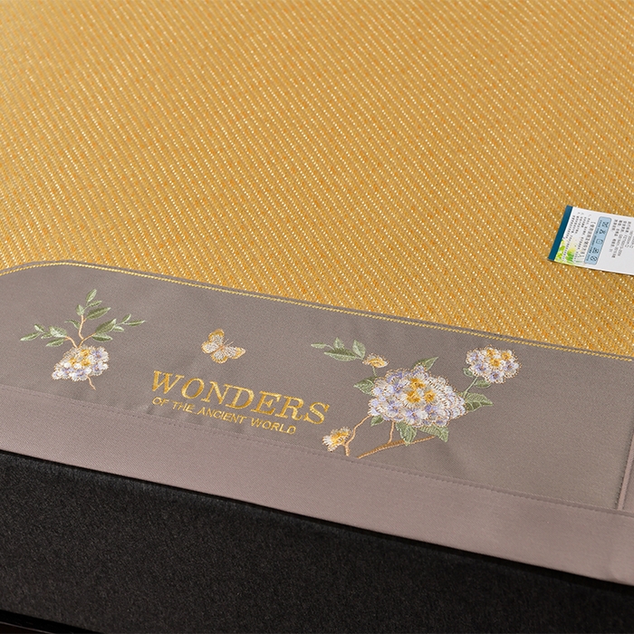 91家纺网 家纺一手货源 找家纺 小牛席业 2026新款绣球花开-冰藤双面席凉席藤席冰藤席竹席空调席草席冰丝席豆豆席乳胶席三件套 绣球花开-冰藤浅咖