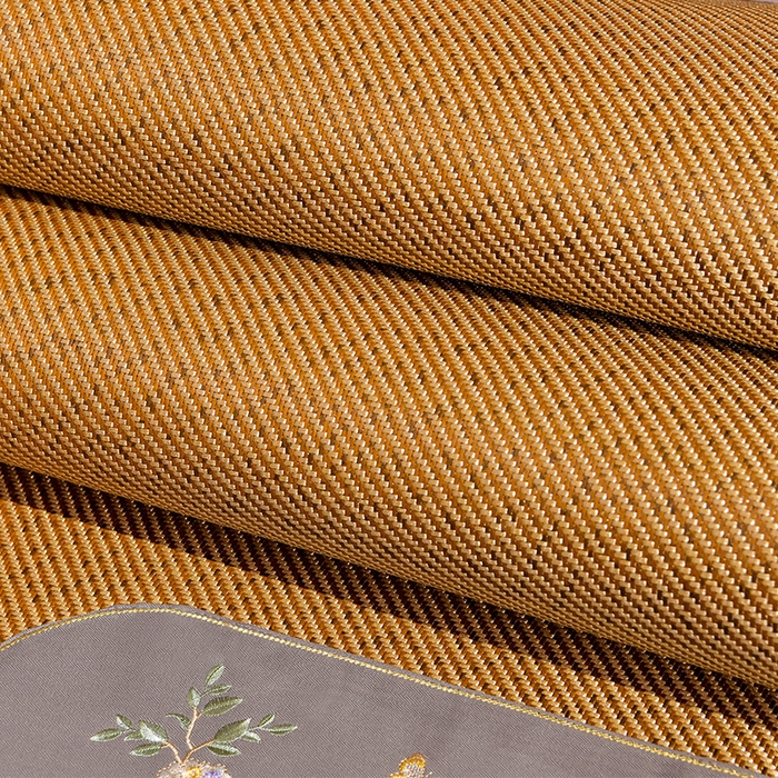 91家纺网 家纺一手货源 找家纺 小牛席业 2026新款绣球花开-冰藤双面席凉席藤席冰藤席竹席空调席草席冰丝席豆豆席乳胶席三件套 绣球花开-冰藤深咖